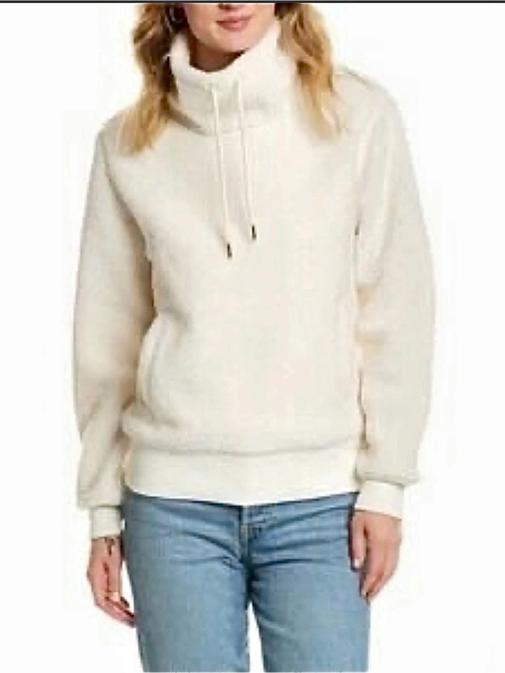 Brooks Brothers Teddy Fleece Pullover in White Size XL